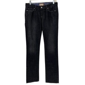 Paige Premium Denim Womens Black Straight Leg Dark Wash Jeans Size 29 X 34 LONG